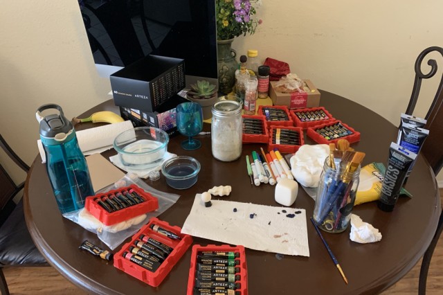 Many supplies on table