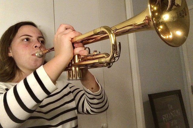 Girl playing trumpet