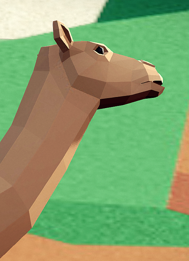 Low Poly Camel in Enviro