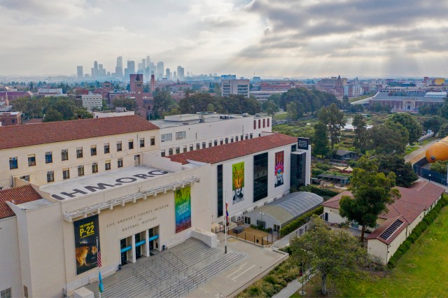 Museum with Downtown LA in background 