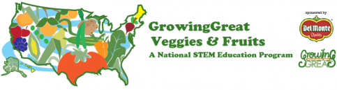 Logo for Del Monte&#039;s Growing Great Veggies and Fruits National STEM Education Program
