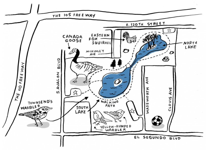 Map Illustration of Earvin &quot;Magic&quot; Johnson Park